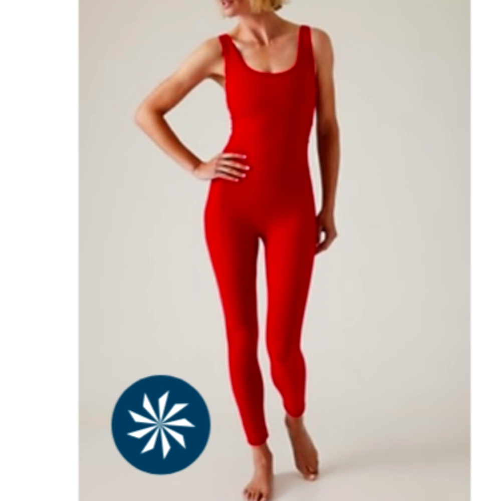 Athleta  Salutation 7/8 Bodysuit Clover Berry (Red) - Large Petite